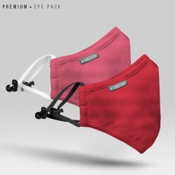 Pack of 2 Premium 7 Layer Cotton Mask - (Red, Pink) - Professional 7 Layer Mask | SALT