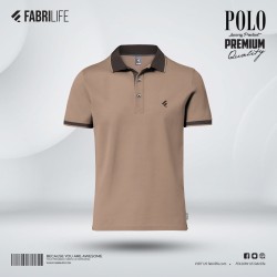 Single Jersey Knitted Cotton Polo - Light Coffee - Classic | SALT