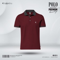 Single Jersey Knitted Cotton Polo - Maroon - Classic | SALT
