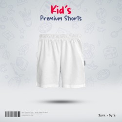 Kids Premium Cotton Shorts - White - Shorts | SALT