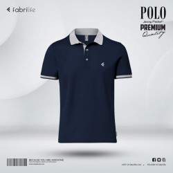 Single Jersey Knitted Cotton Polo - Navy - Classic | SALT