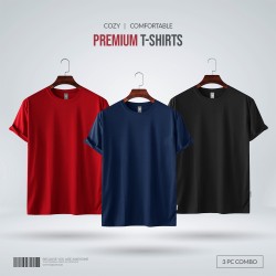 Mens Premium Blank T-shirt -Combo- Red, Navy, Black - Blank | SALT