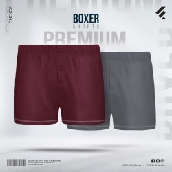Mens Premium Cotton Boxer Shorts Combo - Maroon and Charcoal - Boxer Shorts | SALT