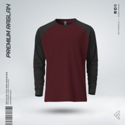 Premium Full Sleeve Raglan T-Shirt - Redwine - Raglan | SALT