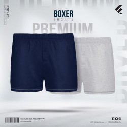 Mens Premium Cotton Boxer Shorts Combo - Navy and Gray melange - Boxer Shorts | SALT
