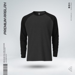 Premium Full Sleeve Raglan T-Shirt - Anthra Melange - Raglan | SALT