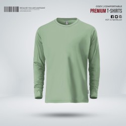 Mens Premium Blank Full Sleeve T-Shirt - Iceburg green - Blank | SALT