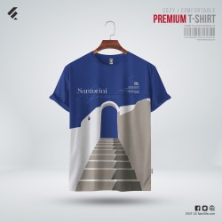 Fabrilife Mens Premium T-shirt - Santorini - Printed | SALT