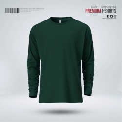 Mens Premium Blank Full Sleeve T-Shirt - Green - Blank | SALT