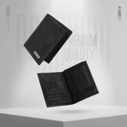 Premium Genuine Leather Wallet - Velour - Black - Wallet | SALT