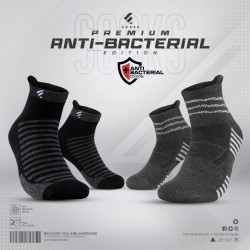Premium Antibacterial Sports Socks Combo - Winger (Black)+Playmaker (Antha-melange) - Sports | SALT