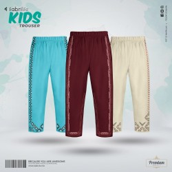 Premium Girls Trouser Combo - Sky Blue, Cream, Red Wine - Trouser | SALT