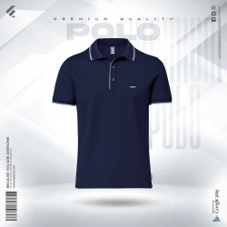 Premium Double PK Cotton Polo - Navy - Classic | SALT