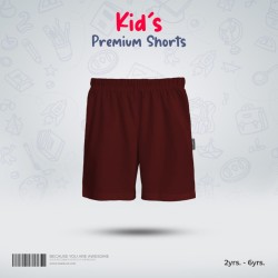 Kids Premium Cotton Shorts - Maroon - Shorts | SALT