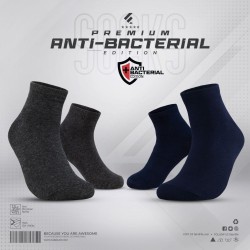 Fabrilife Premium Antibacterial Socks Combo - Navy+Antha Melange - Classic | SALT