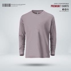 Mens Premium Blank Full Sleeve T-Shirt - Lavenderash - Blank | SALT