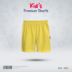 Kids Premium Cotton Shorts - Yellow - Shorts | SALT