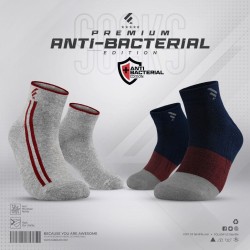 Premium Antibacterial Sports Socks Combo -  Atlas (Navy)+Falcon (Gray Melange) - Urban | SALT