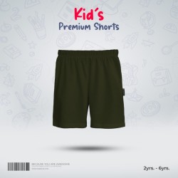 Kids Premium Cotton Shorts - Olive - Shorts | SALT