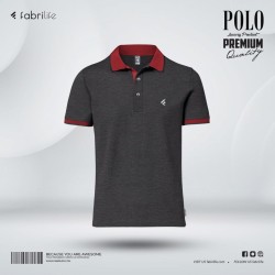 Single Jersey Knitted Cotton Polo  - Anthra Melange - Classic | SALT
