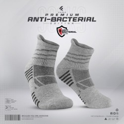 Premium Antibacterial Sports Socks - Playmaker (Grey Melange) - Sports | SALT