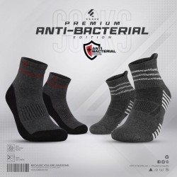 Premium Antibacterial Sports Socks Combo - Raven (Antha Melange)+Playmaker (Antha-melange) - Sports | SALT