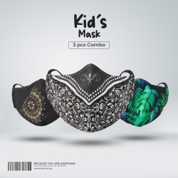 Kids Designer Edition Cotton Mask Combo 7 (Royal, Aspen, Foresty) - Kids Mask | SALT