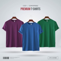 Mens Premium Blank T-shirt -Combo- Purple, Royal Blue, Green - Blank | SALT