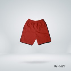 Kids Striped Half Pant | Red - Shorts | SALT