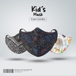Kids Designer Edition Cotton Mask Combo 8 (Aspen, Yale, Safari) - Kids Mask | SALT