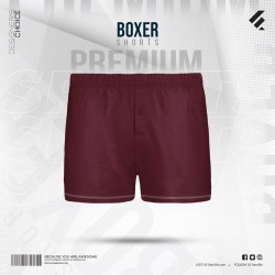 Mens Premium Cotton Boxer Shorts - Maroon - Boxer Shorts | SALT
