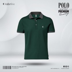 Single Jersey Knitted Cotton Polo - Green - Classic | SALT