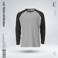 Premium Full Sleeve Raglan T-Shirt - Gray Melange - Raglan | SALT