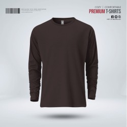 Mens Premium Blank Full Sleeve T-Shirt - Chocolate - Blank | SALT