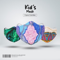 Kids Designer Edition Cotton Mask Combo 6 (Foresty, Hazel, Festiva) - Kids Mask | SALT
